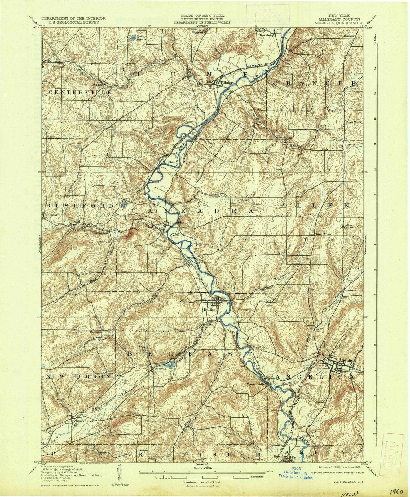 1906 Angelica, NY - New York - USGS Topographic Map