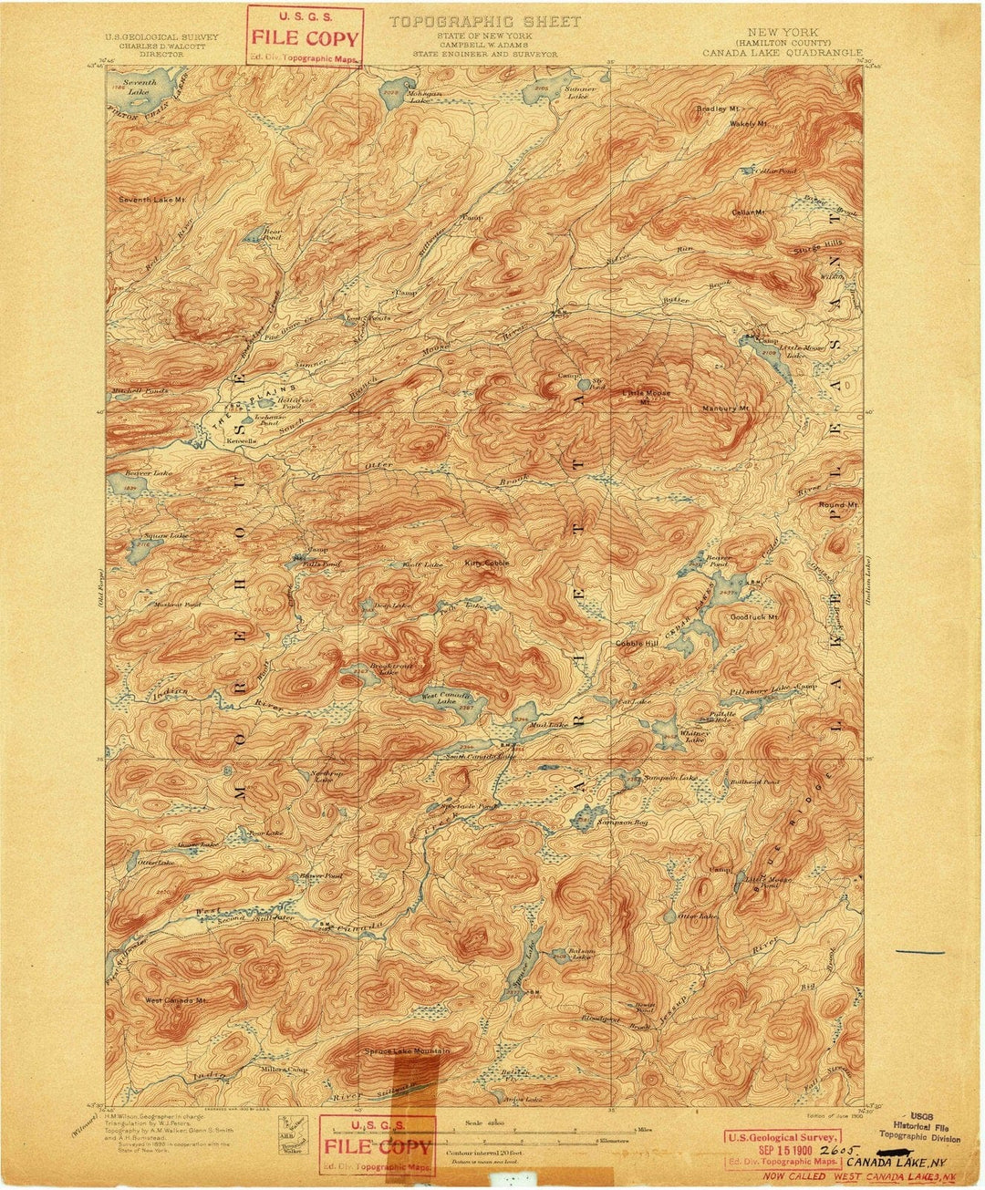 1900 Canada Lake, NY - New York - USGS Topographic Map