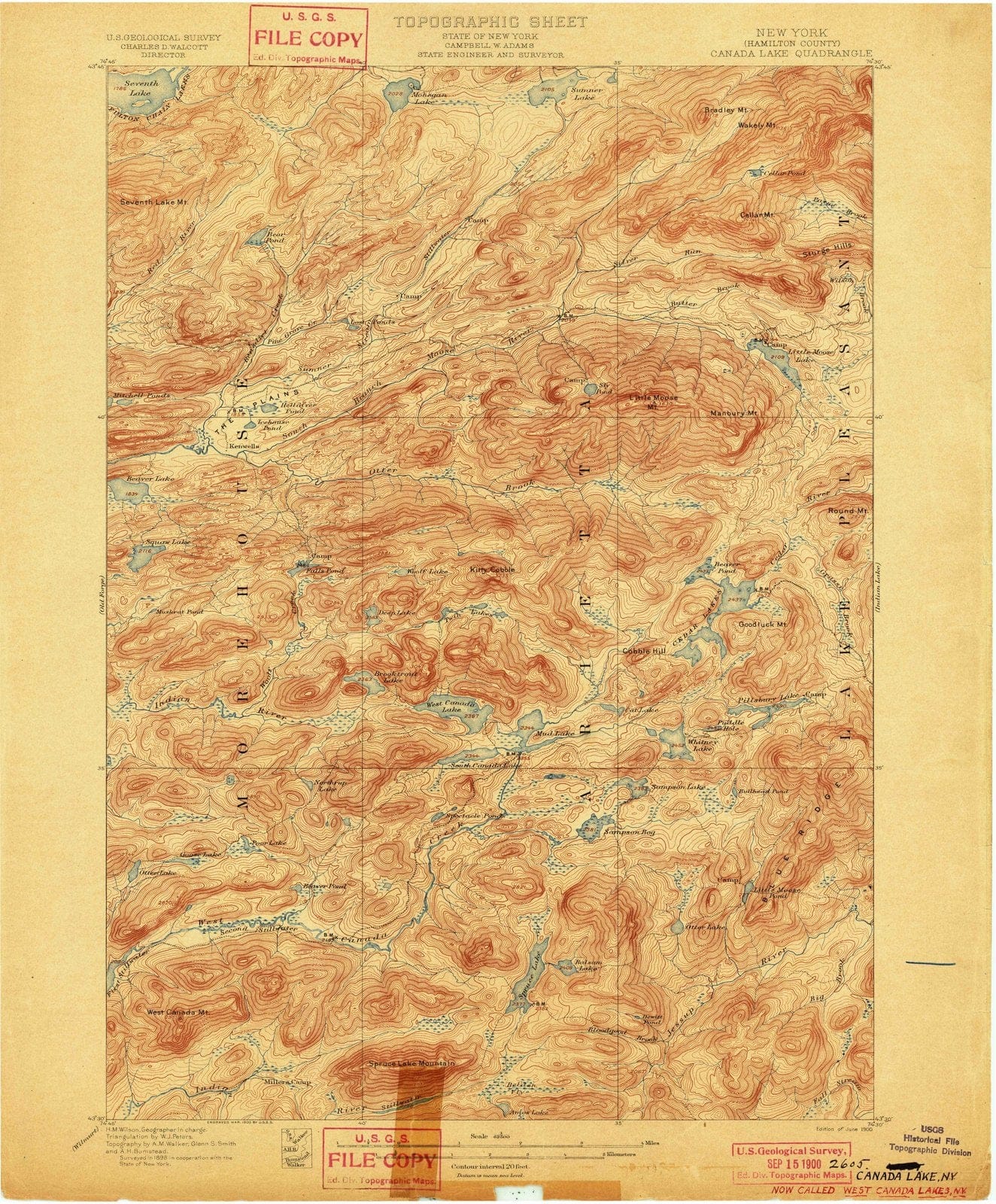 1900 Canada Lake, NY - New York - USGS Topographic Map