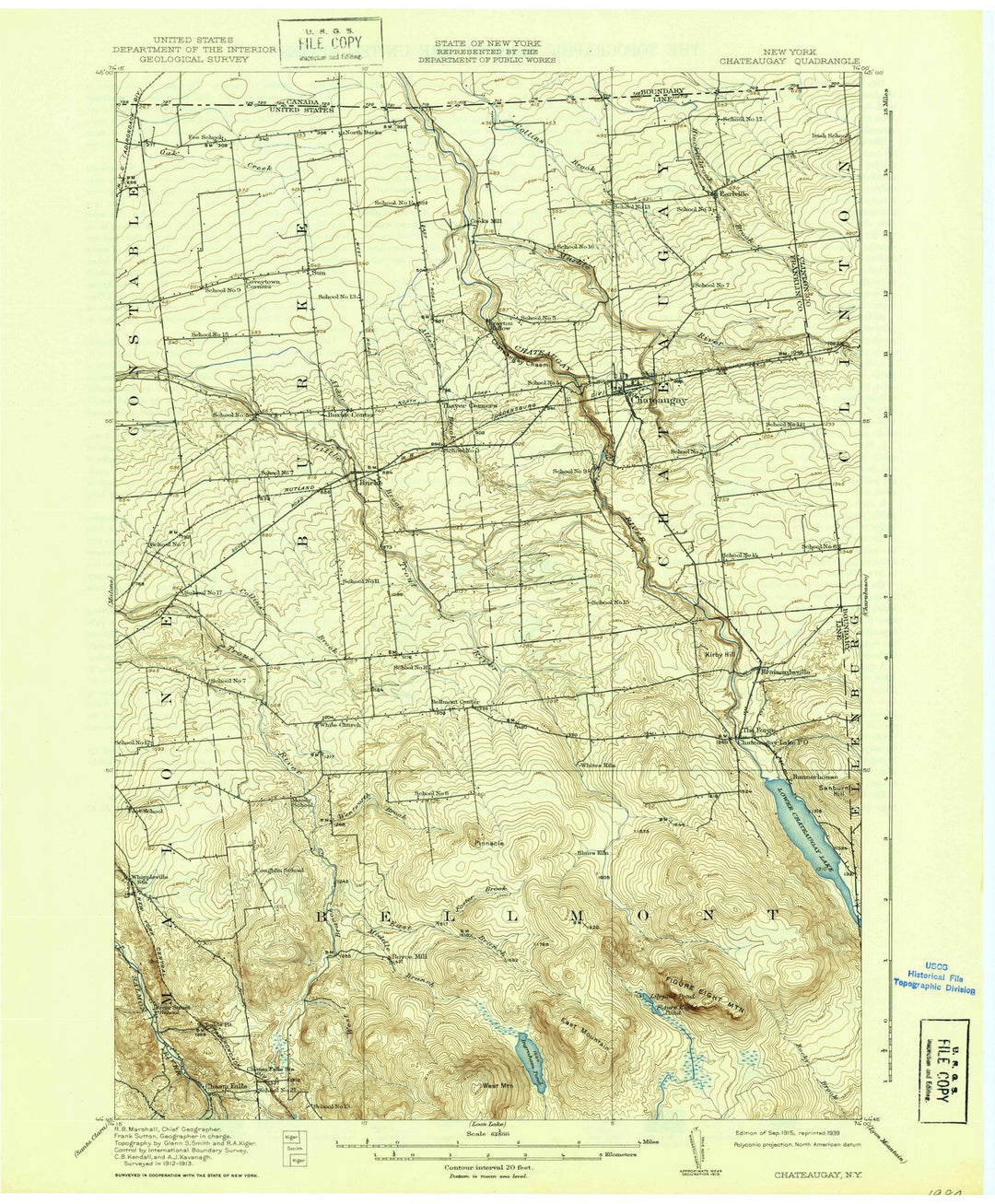 1915 Chateaugay, NY - New York - USGS Topographic Map