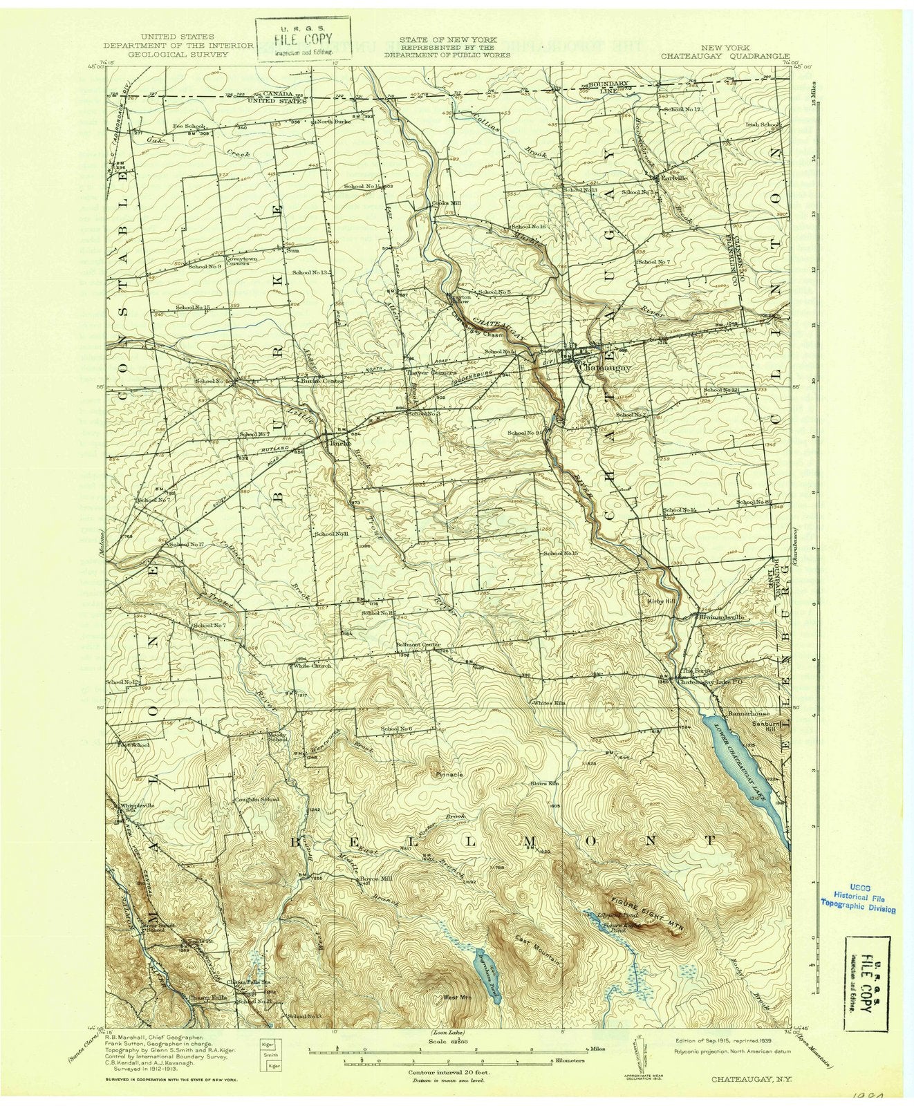 1915 Chateaugay, NY - New York - USGS Topographic Map
