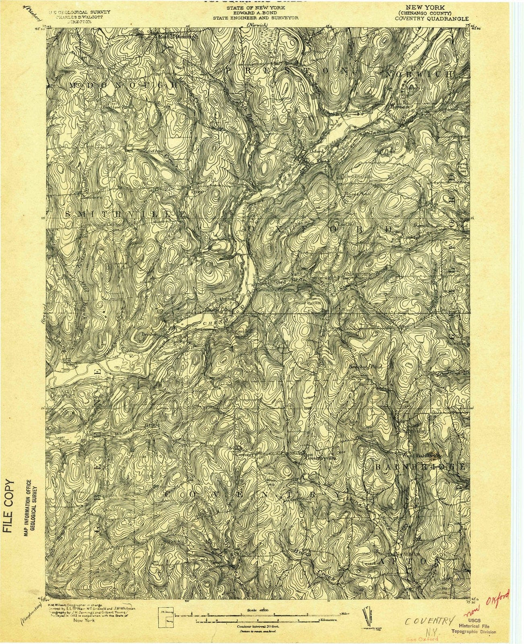 1902 Coventry, NY - New York - USGS Topographic Map
