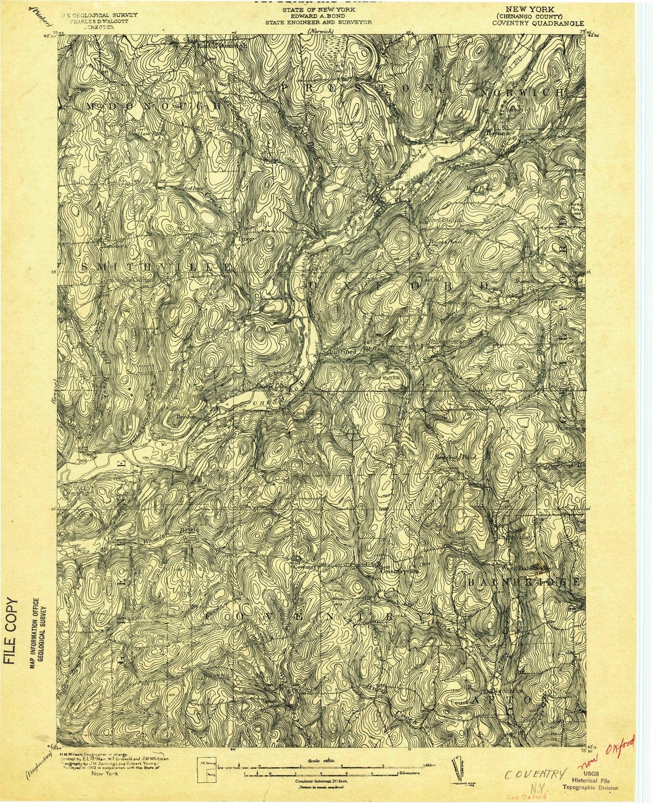 1902 Coventry, NY - New York - USGS Topographic Map
