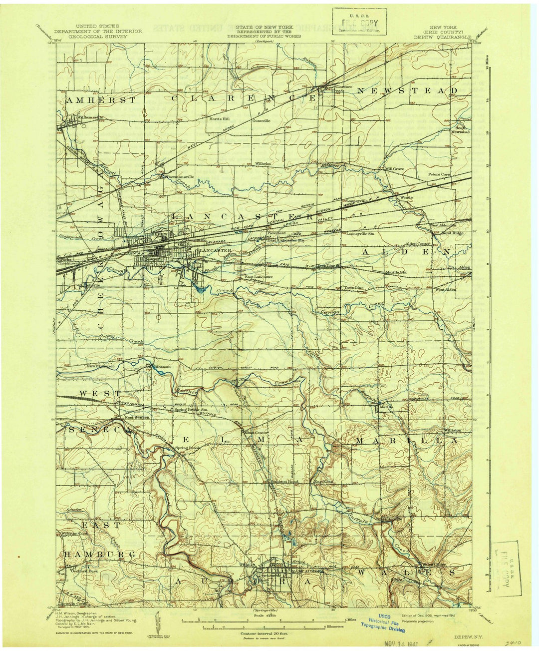 1905 Depew, NY - New York - USGS Topographic Map