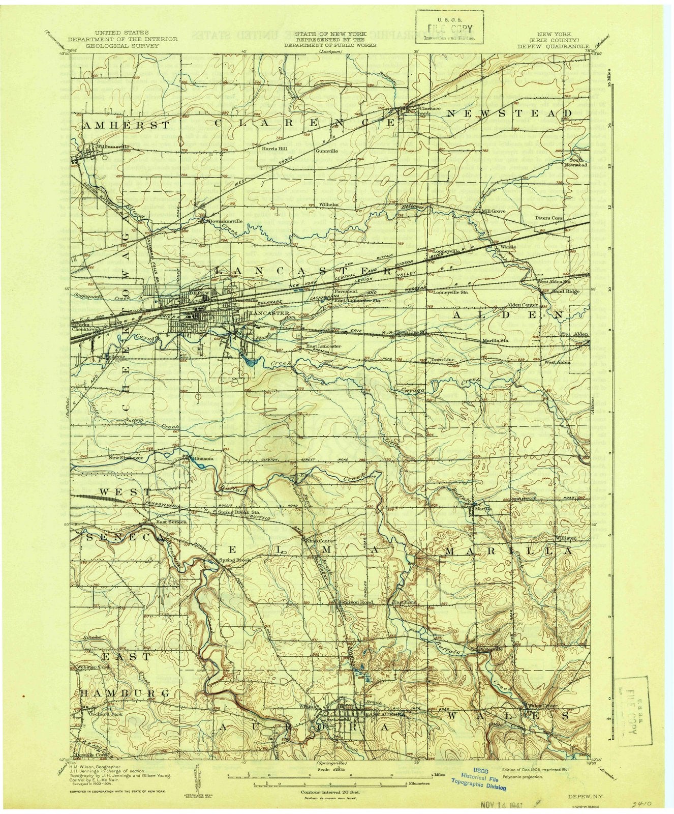 1905 Depew, NY - New York - USGS Topographic Map