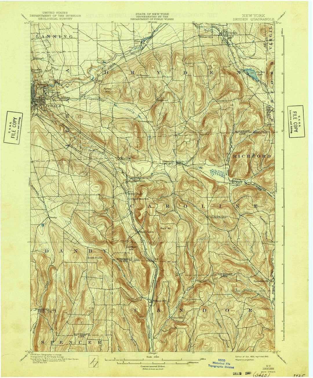 1900 Dryden, NY - New York - USGS Topographic Map