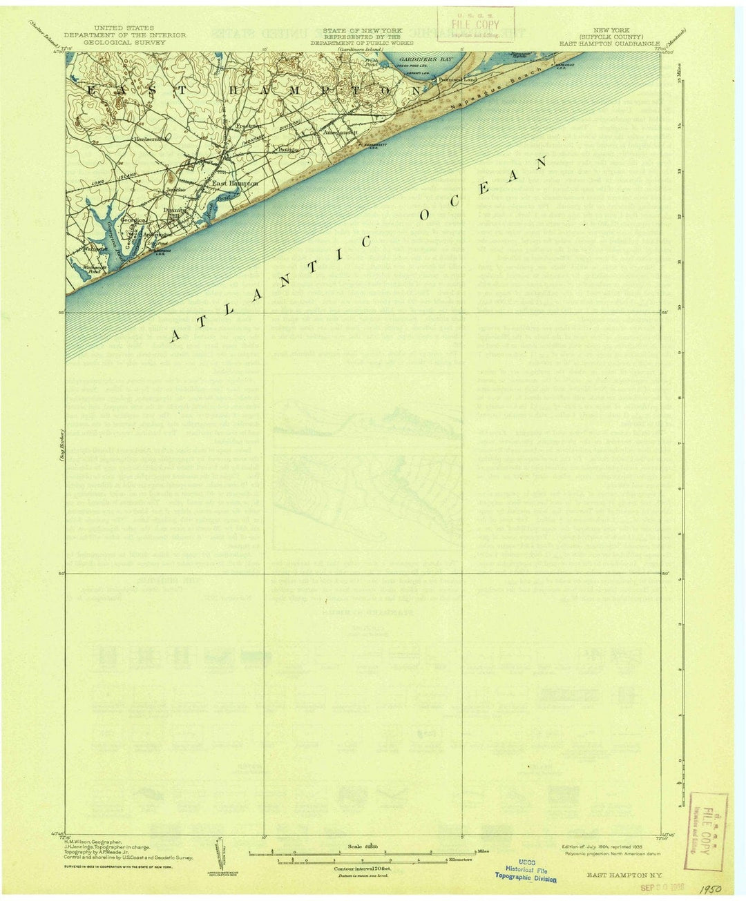 1904 East Hampton, NY - New York - USGS Topographic Map