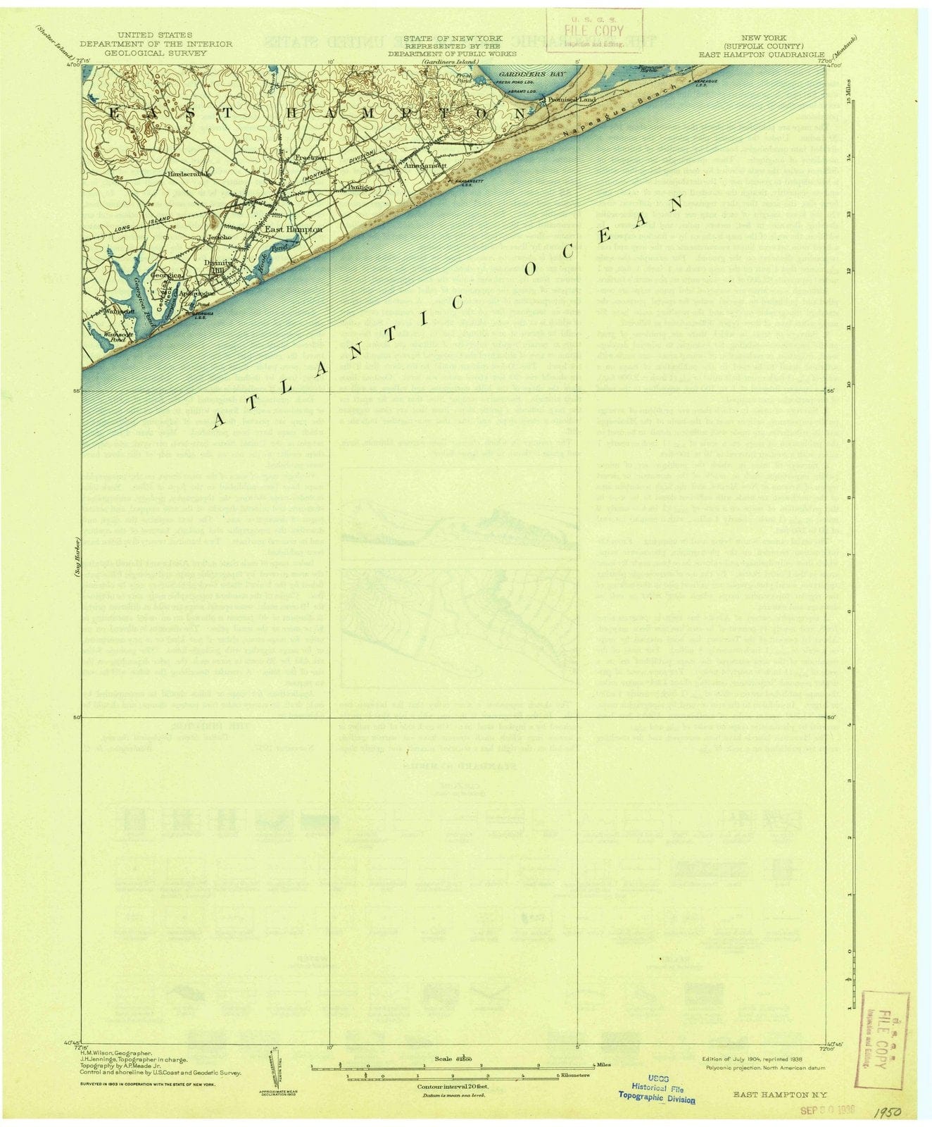 1904 East Hampton, NY - New York - USGS Topographic Map