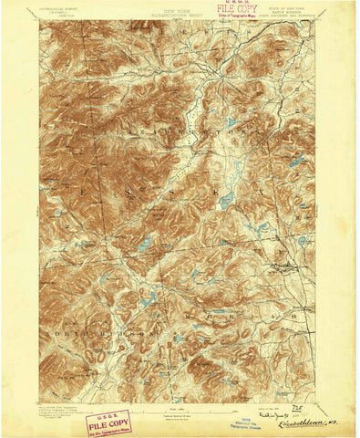 1895 Elizabethtown, NY - New York - USGS Topographic Map