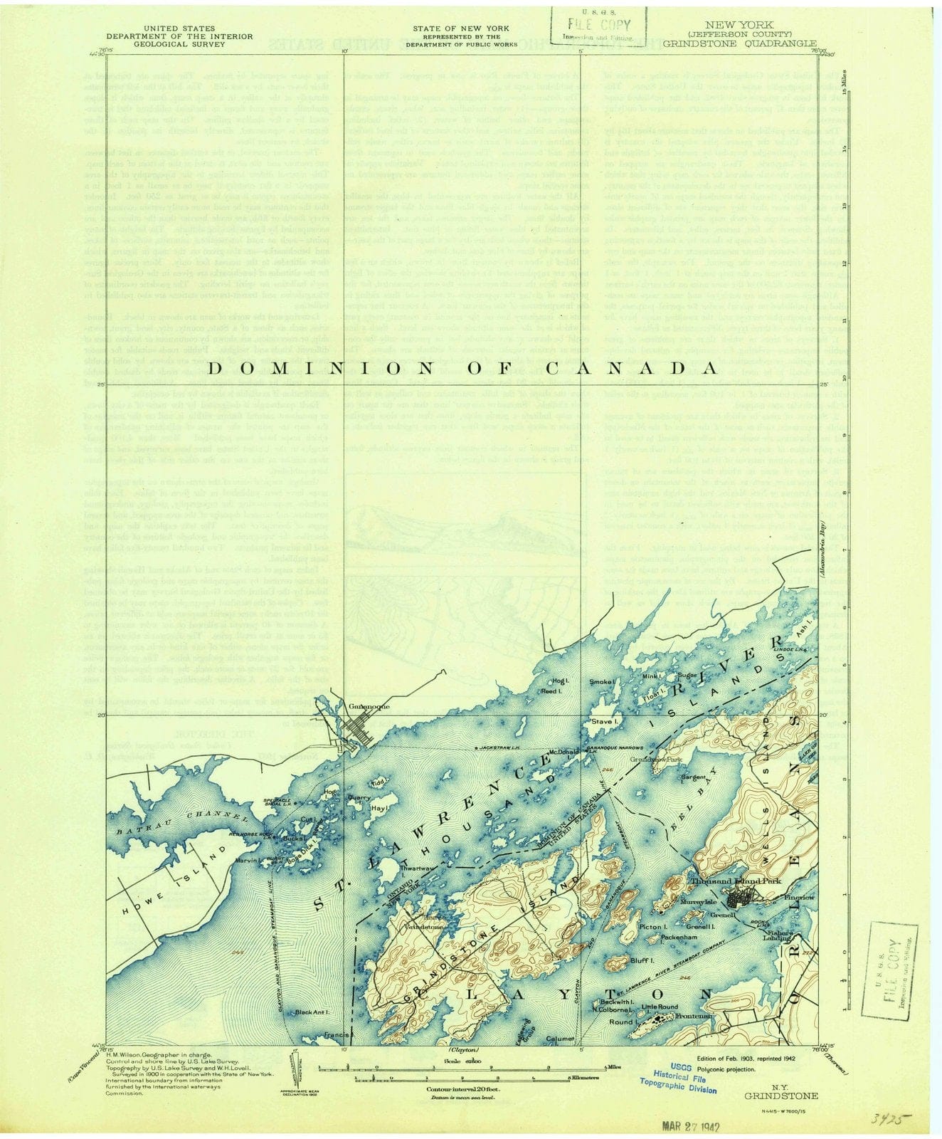 1903 Grindstone, NY - New York - USGS Topographic Map