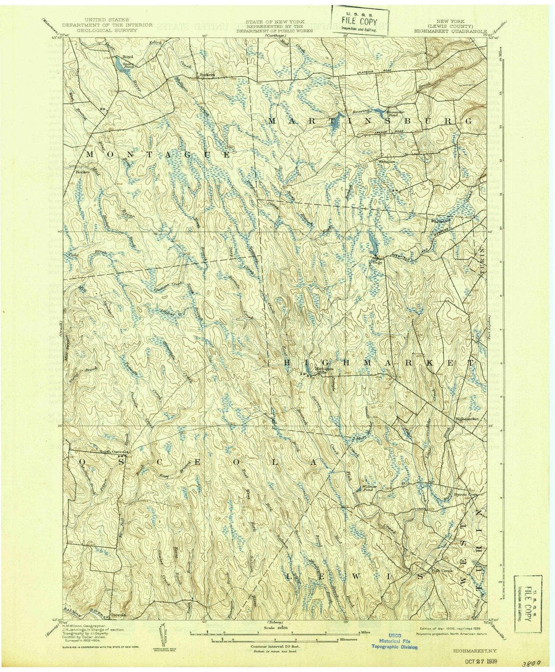 1906 Highmarket, NY - New York - USGS Topographic Map
