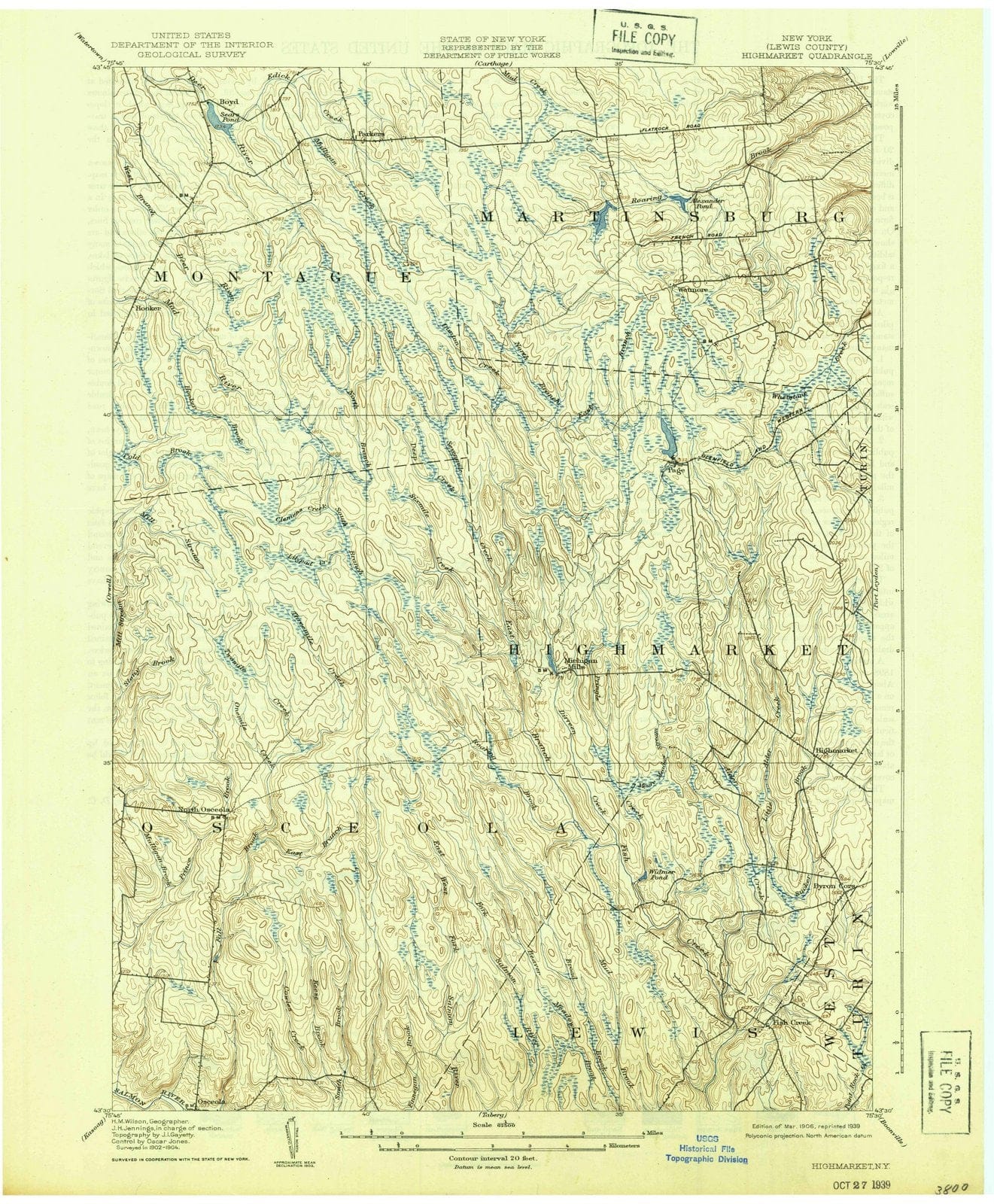 1906 Highmarket, NY - New York - USGS Topographic Map