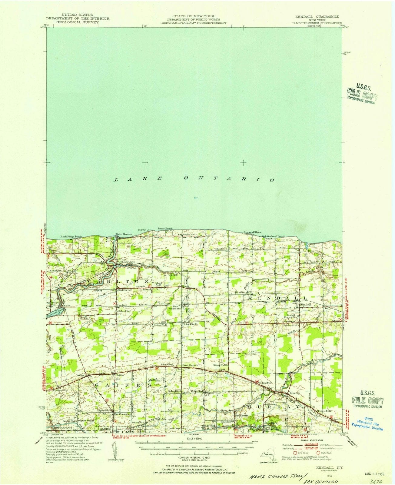 1949 Kendall, NY - New York - USGS Topographic Map