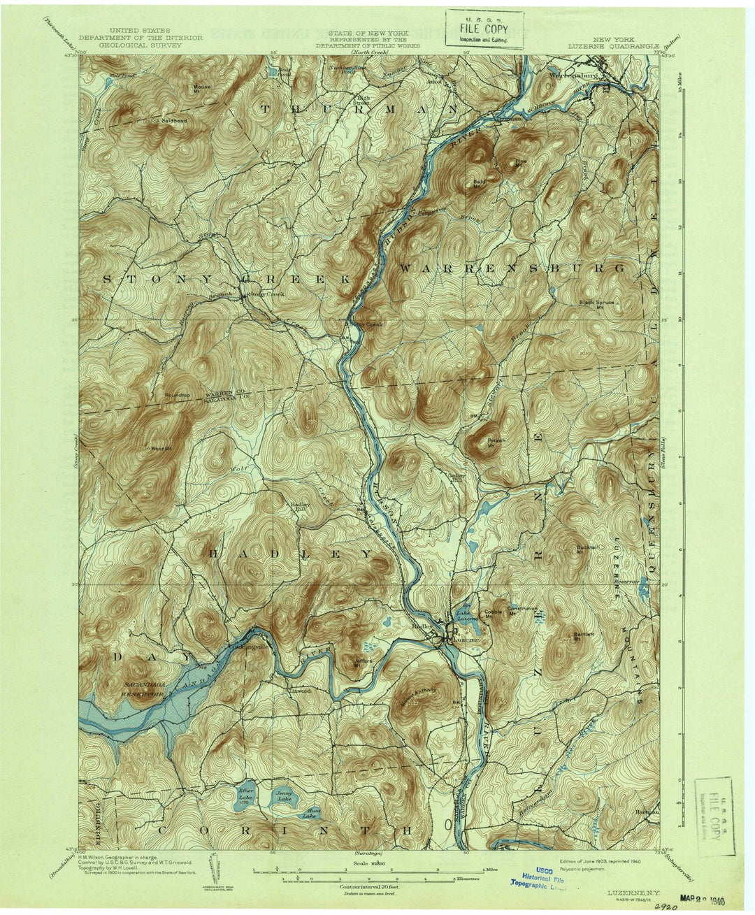 1903 Luzerne, NY - New York - USGS Topographic Map