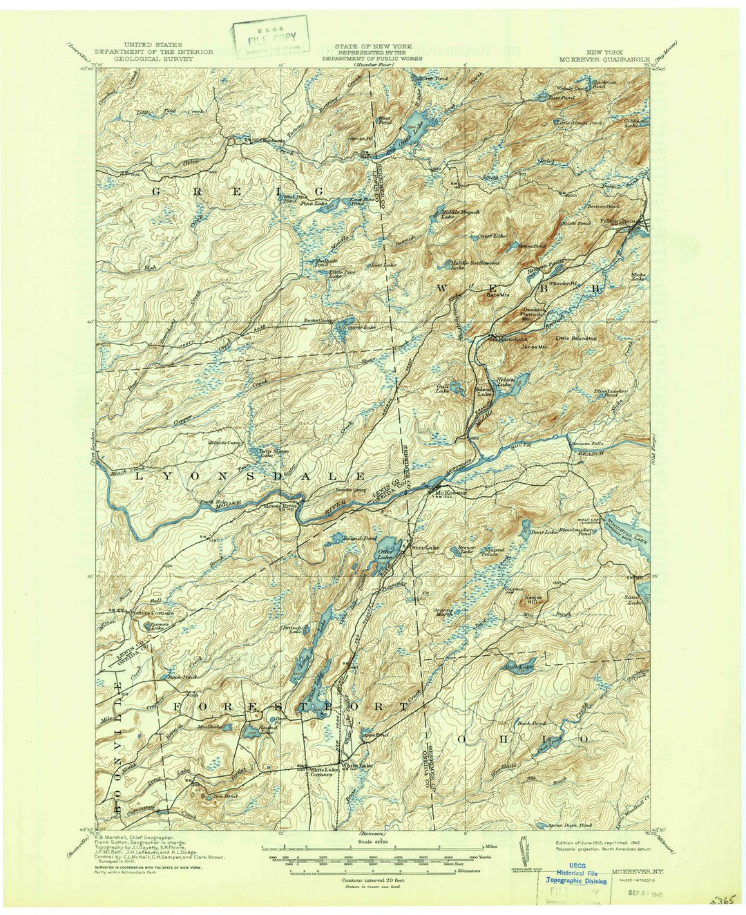 1912 Mc Keever, NY - New York - USGS Topographic Map