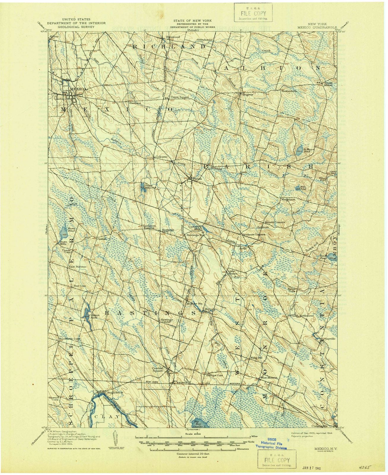 1905 Mexico, NY - New York - USGS Topographic Map