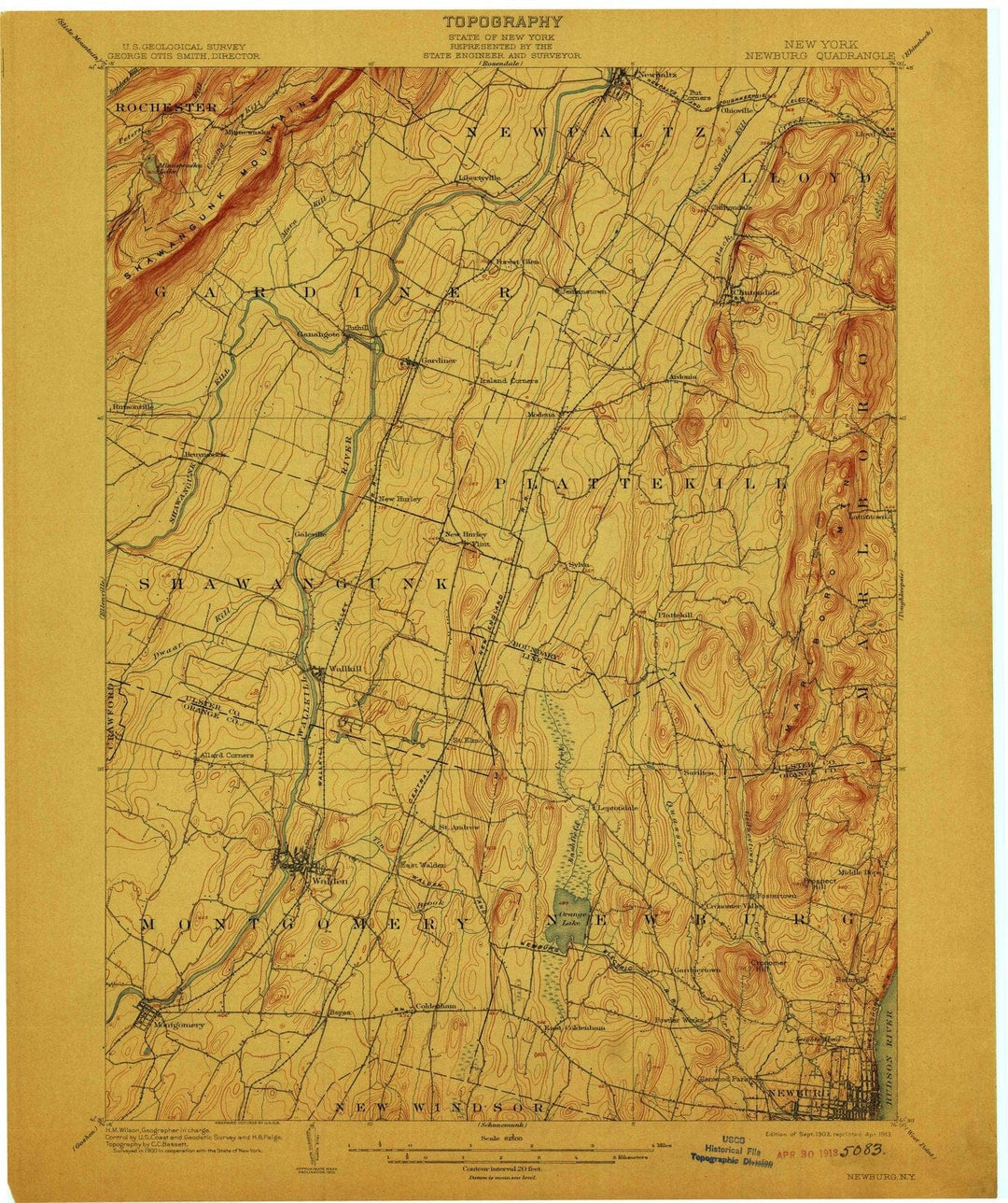 1903 Newburgh, NY - New York - USGS Topographic Map