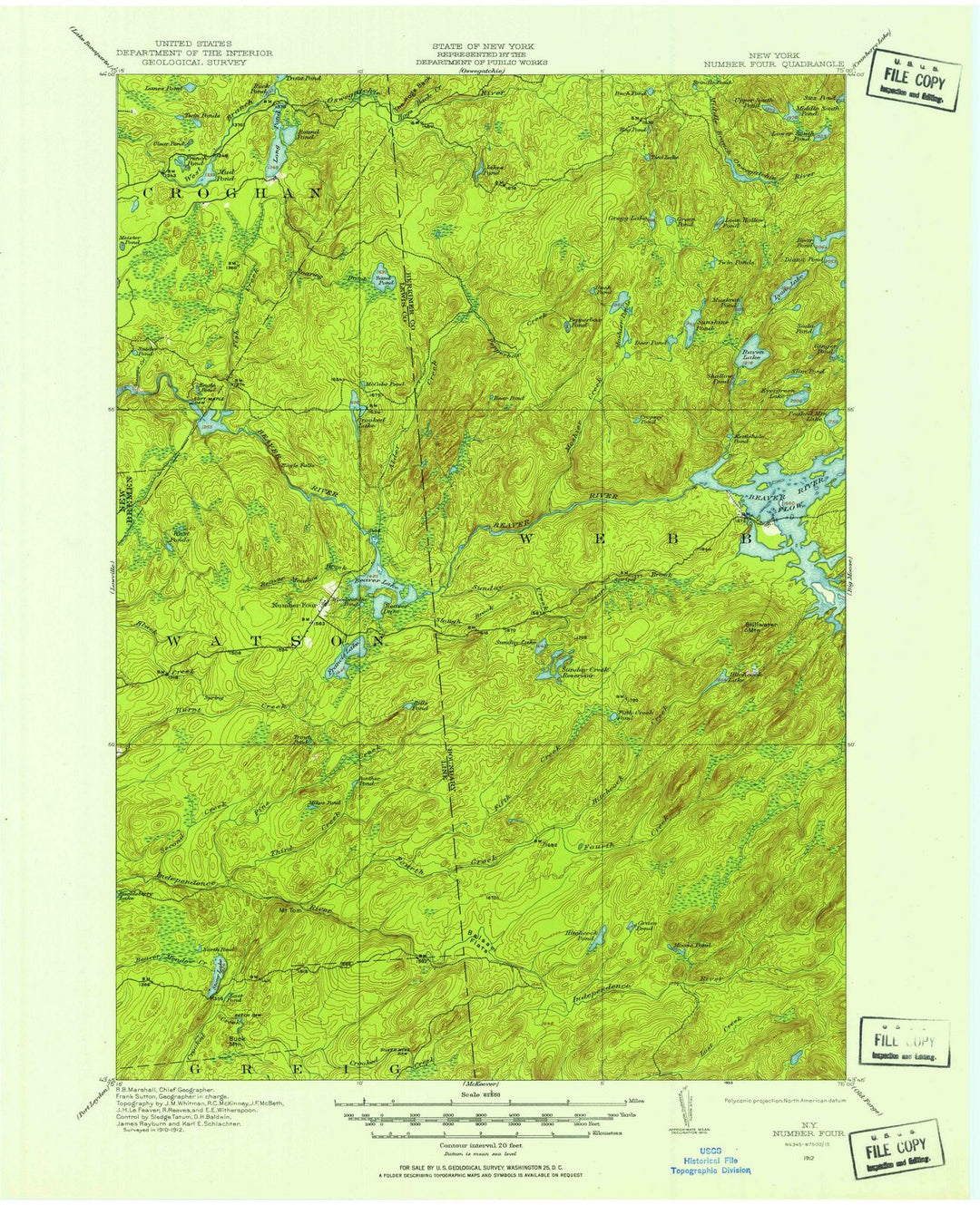 1912 Number Four, NY - New York - USGS Topographic Map