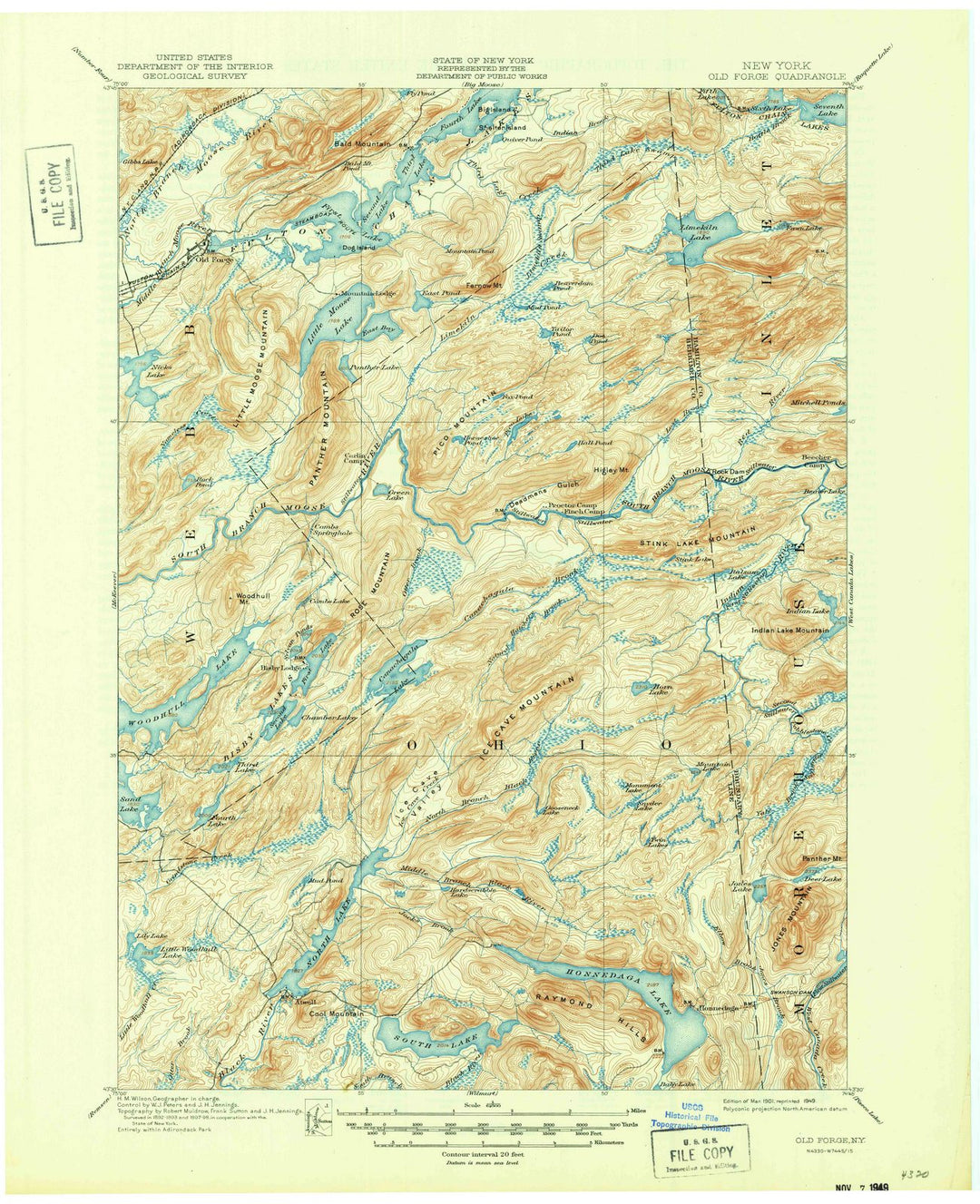 1901 Old Forge, NY - New York - USGS Topographic Map