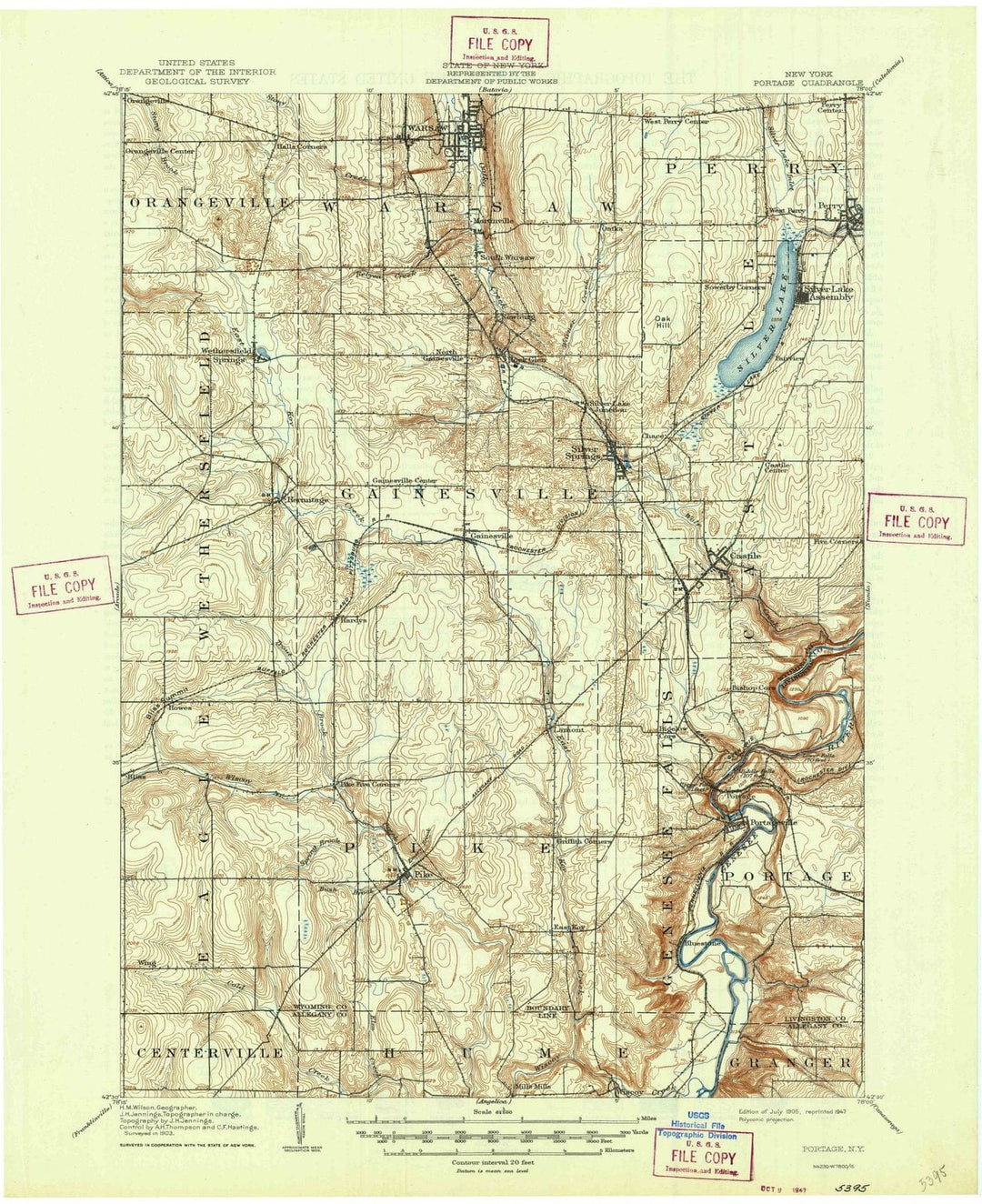 1905 Portage, NY - New York - USGS Topographic Map