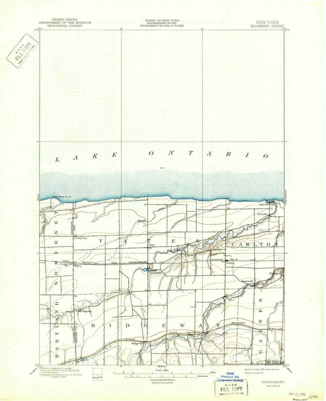 1897 Ridgeway, NY - New York - USGS Topographic Map