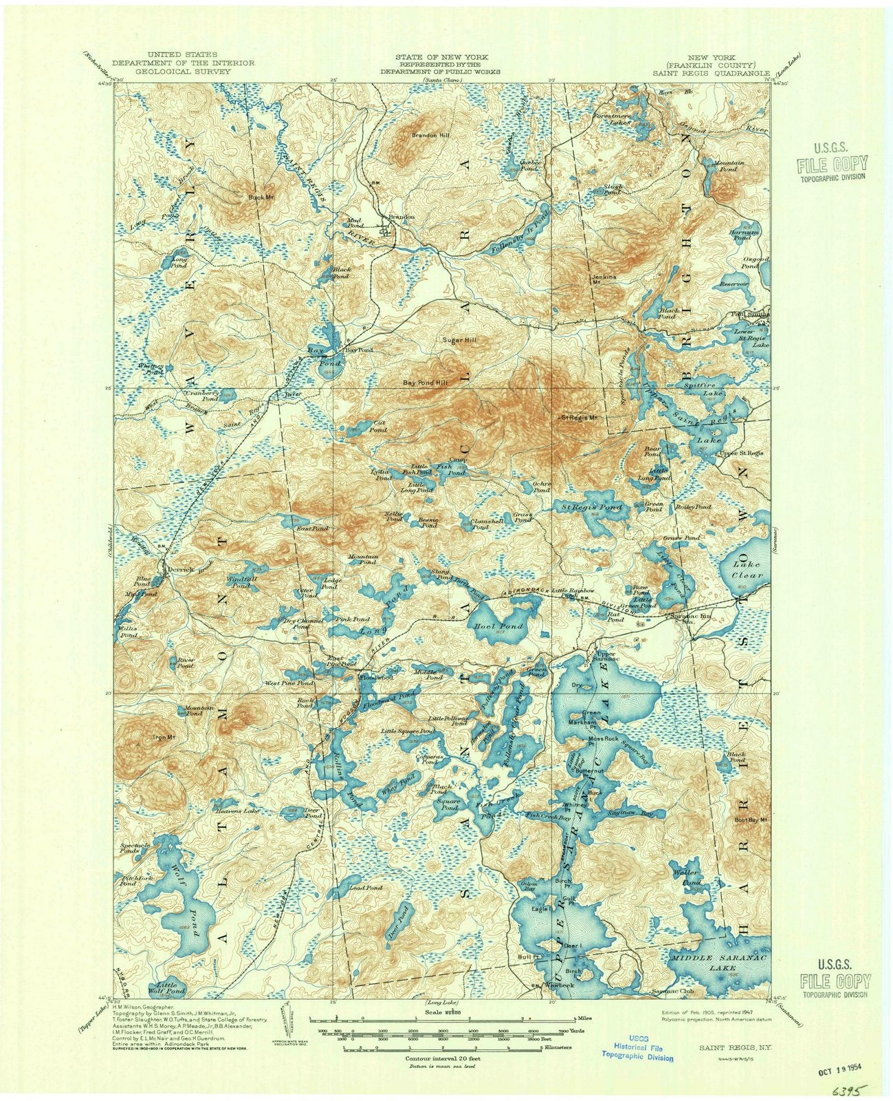 1905 Saint Regis, NY - New York - USGS Topographic Map