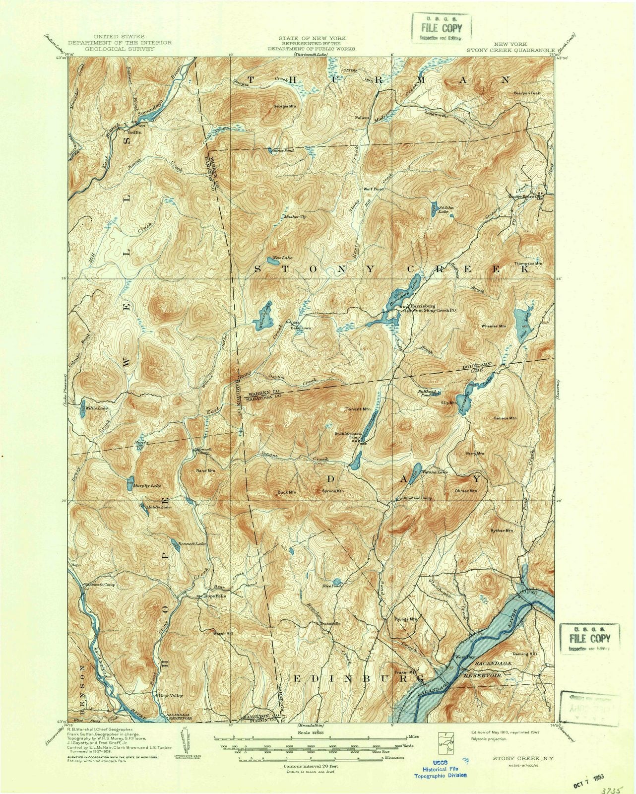 1910 Stony Creek, NY - New York - USGS Topographic Map