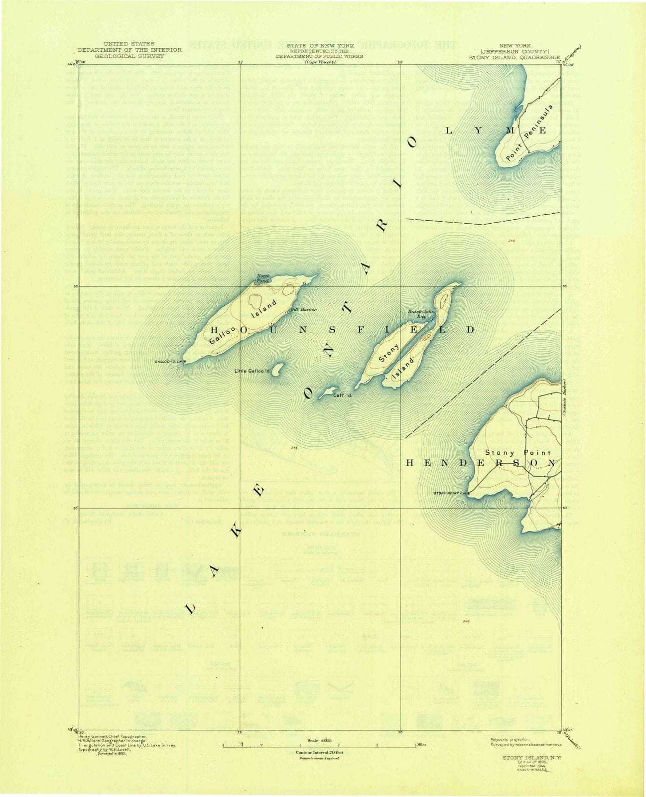1895 Stony Island, NY - New York - USGS Topographic Map