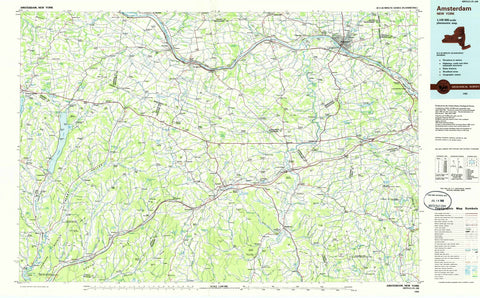 1985 Amsterdam, NY - New York - USGS Topographic Map