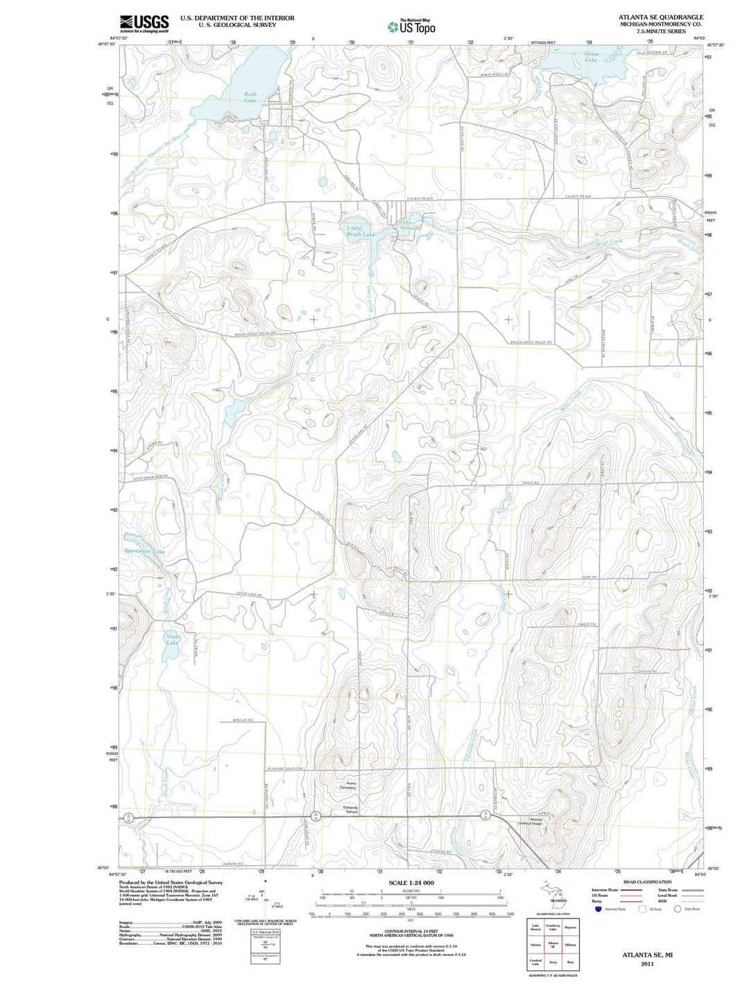 2011 Atlanta, MI - Michigan - USGS Topographic Map v2