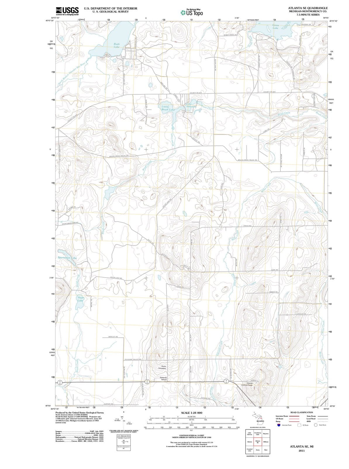 2011 Atlanta, MI - Michigan - USGS Topographic Map v2