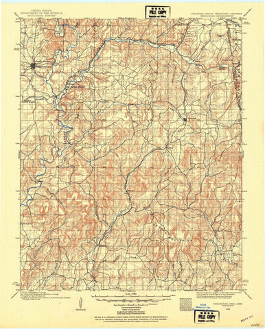 1898 Tahlequah, OK - Oklahoma - USGS Topographic Map