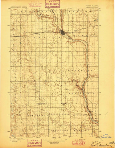 1896 Jamestown, ND - North Dakota - USGS Topographic Map