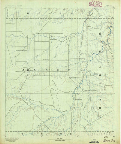 1891 Anson, TX - Texas - USGS Topographic Map