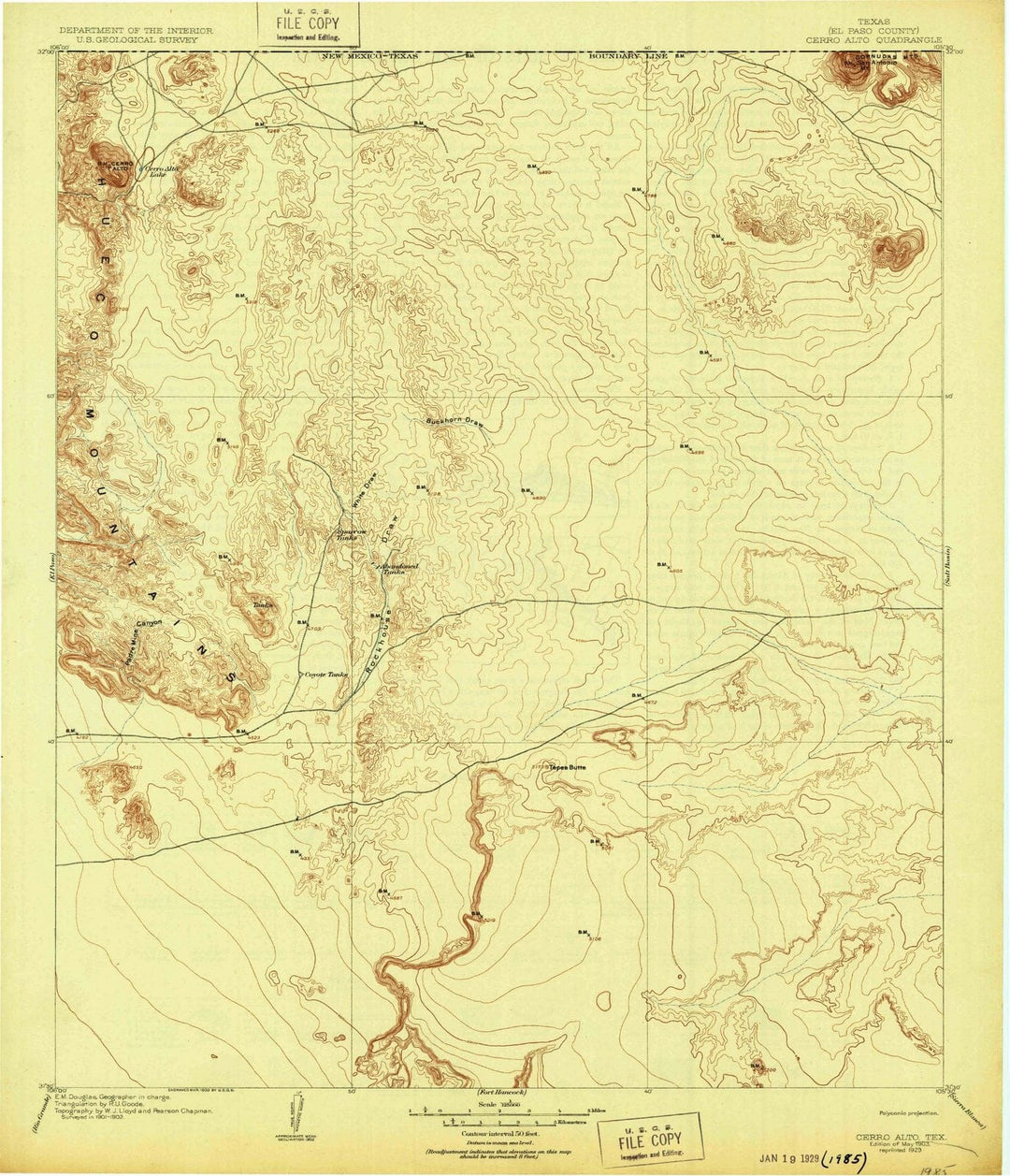 1903 Cerro Alto, TX - Texas - USGS Topographic Map