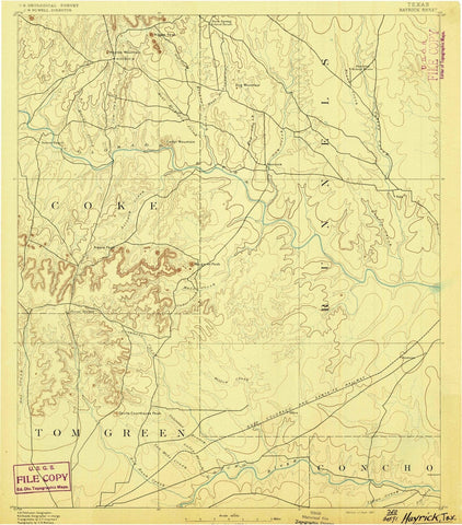 1891 Hayrick, TX - Texas - USGS Topographic Map