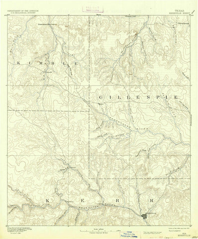 1894 Kerrville, TX - Texas - USGS Topographic Map