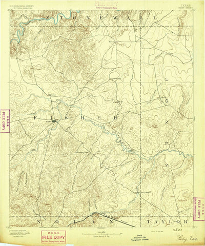1893 Roby, TX - Texas - USGS Topographic Map