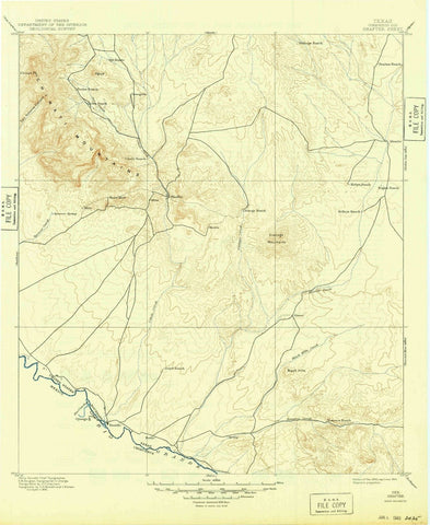 1896 Shafter, TX - Texas - USGS Topographic Map