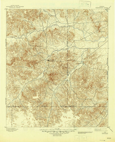 1895 Sherwood, TX - Texas - USGS Topographic Map