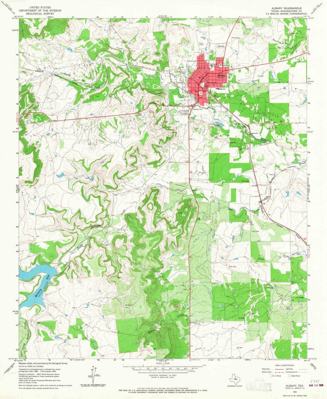 1965 Albany, TX - Texas - USGS Topographic Map