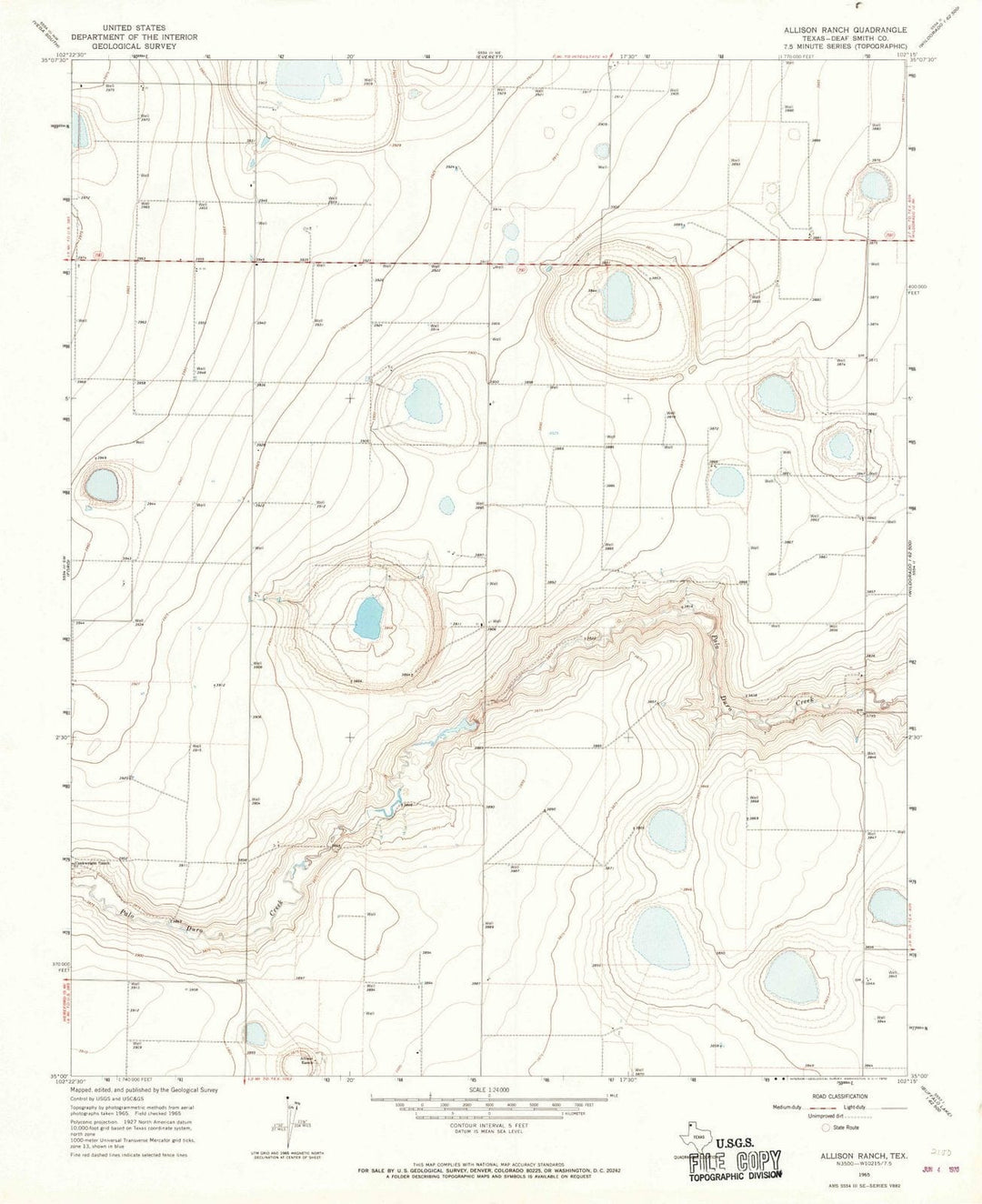 1965 Allison Ranch, TX - Texas - USGS Topographic Map