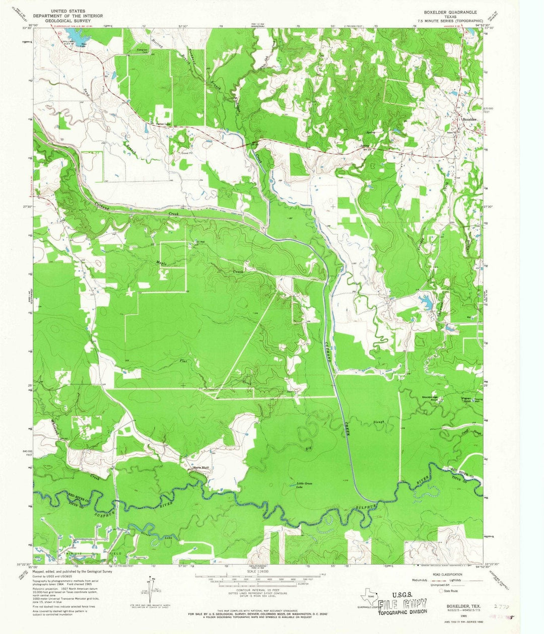 1965 Boxelder, TX - Texas - USGS Topographic Map