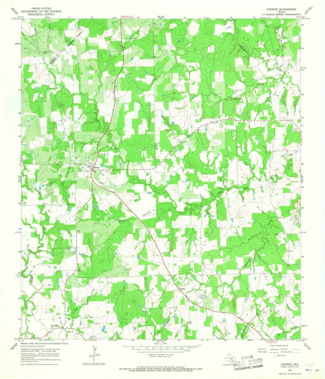 1965 Cistern, TX - Texas - USGS Topographic Map