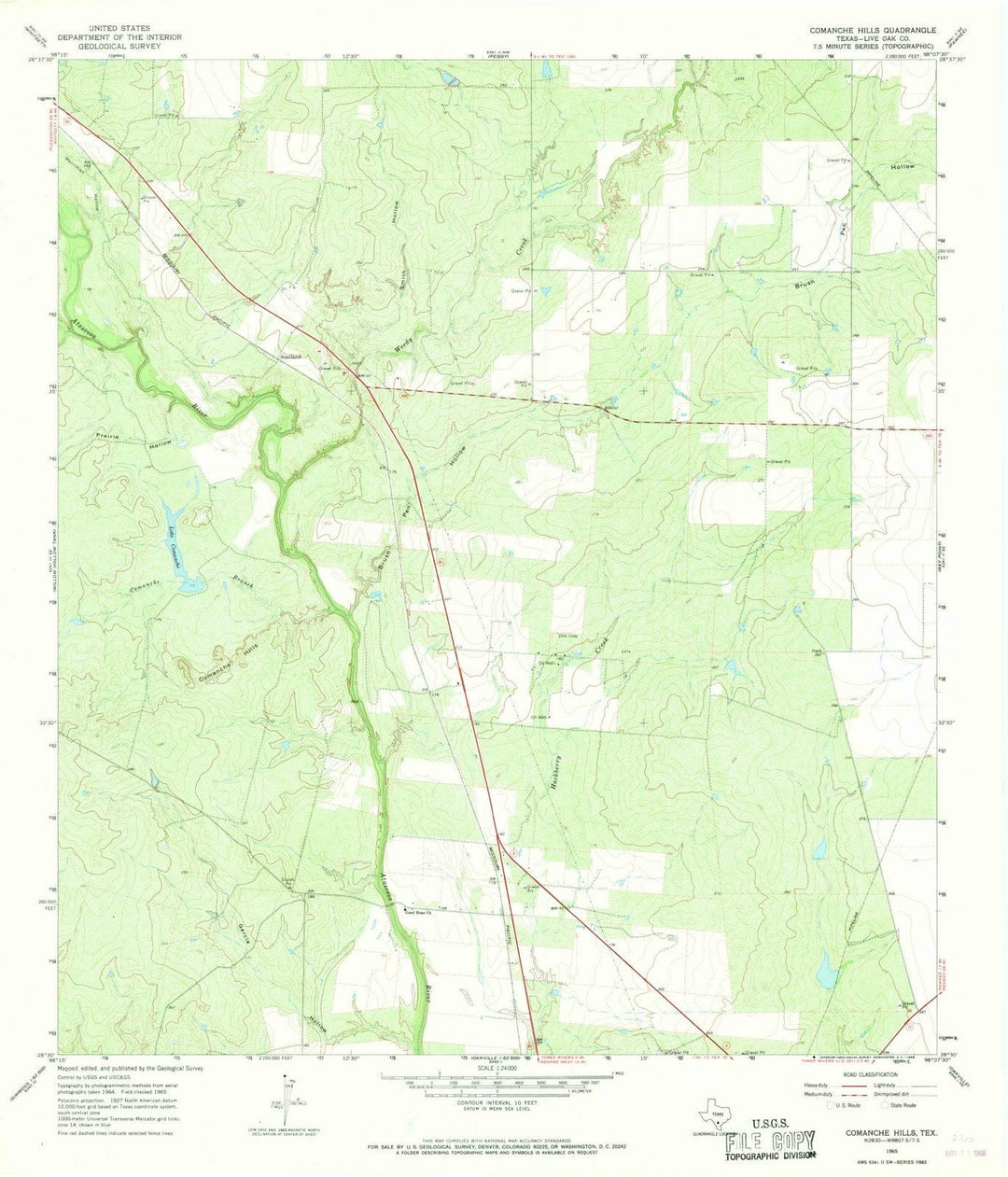 1965 Comanche Hills, TX - Texas - USGS Topographic Map