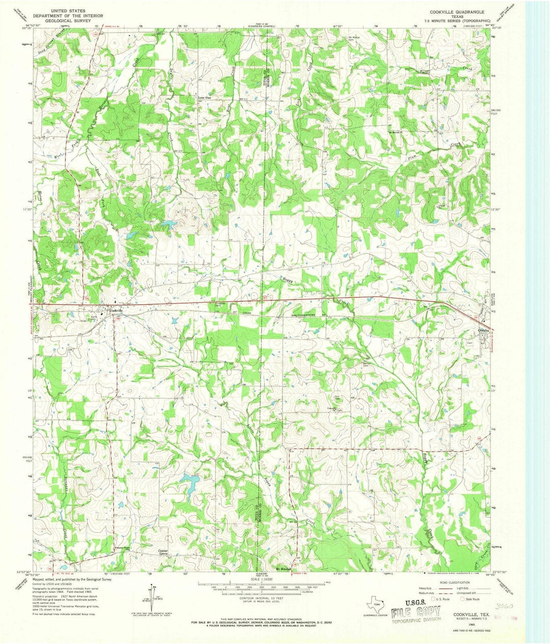 1965 Cookville, TX - Texas - USGS Topographic Map