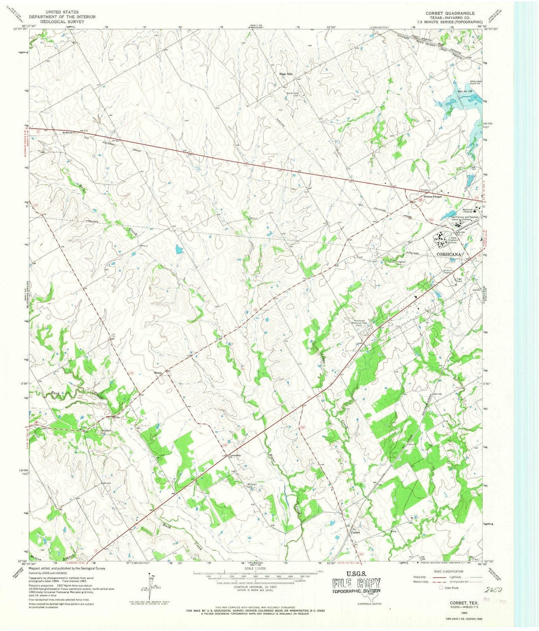 1965 Corbet, TX - Texas - USGS Topographic Map
