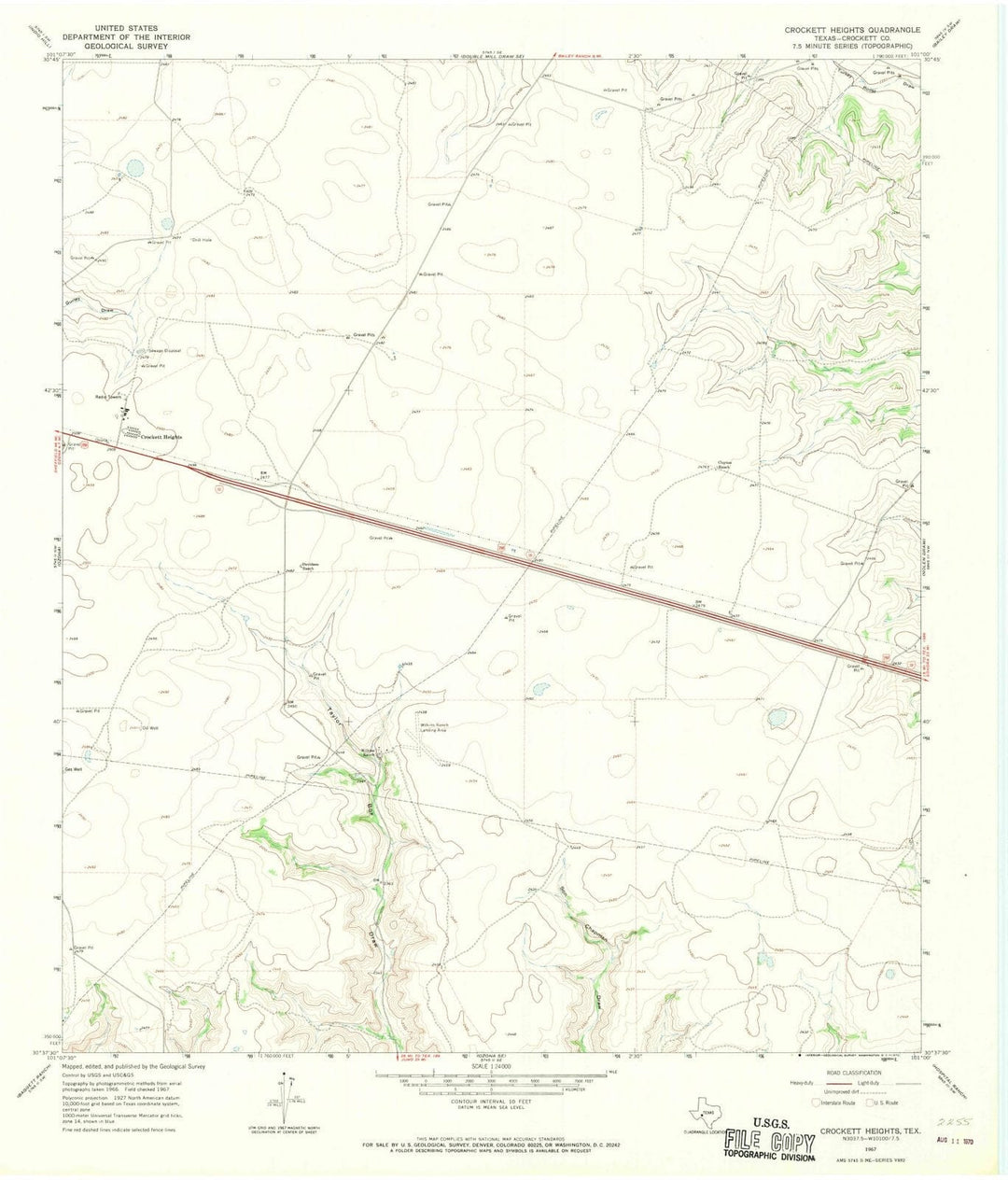 1967 Crockett Heights, TX - Texas - USGS Topographic Map
