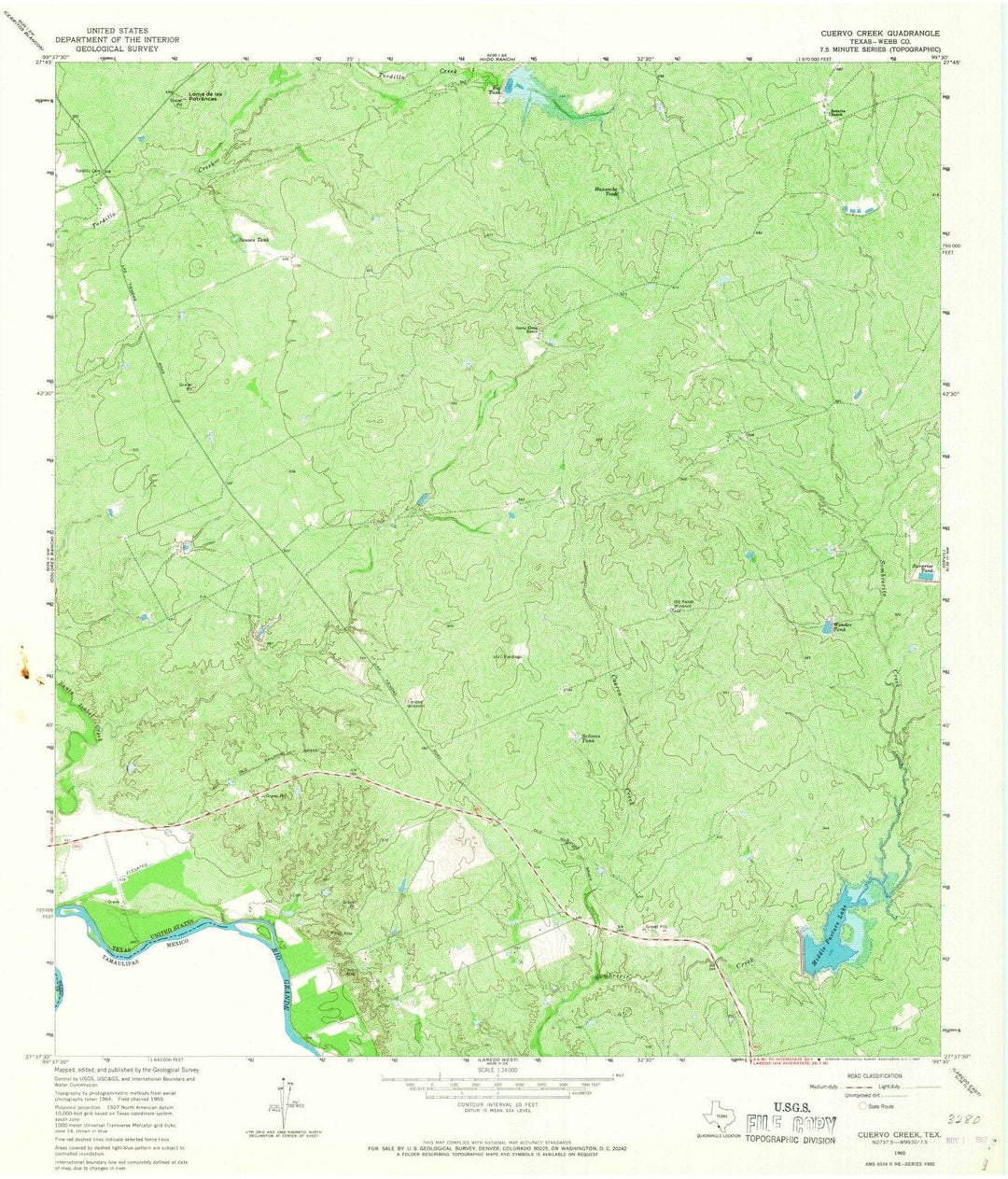 1965 Cuervo Creek, TX - Texas - USGS Topographic Map