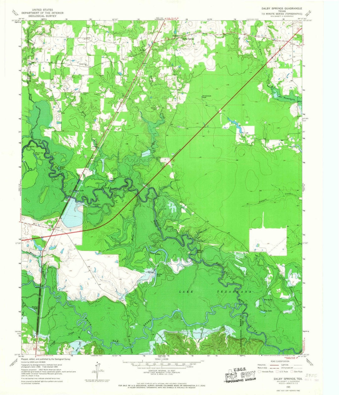 1965 Dalby Springs, TX - Texas - USGS Topographic Map